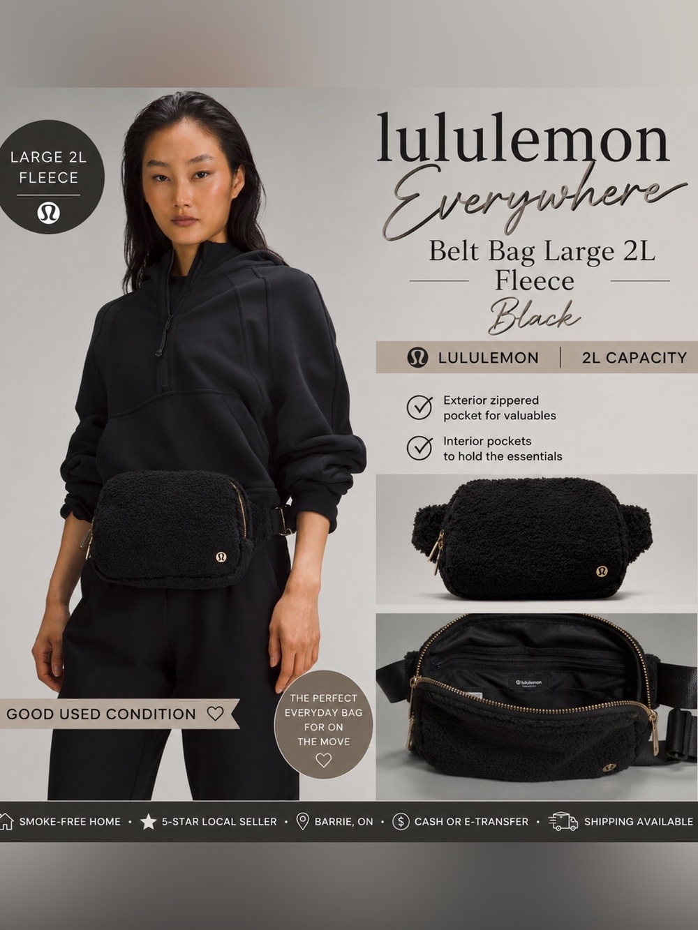 lululemon athletica Black Fleece Everywhere Belt Bag - Large 2L